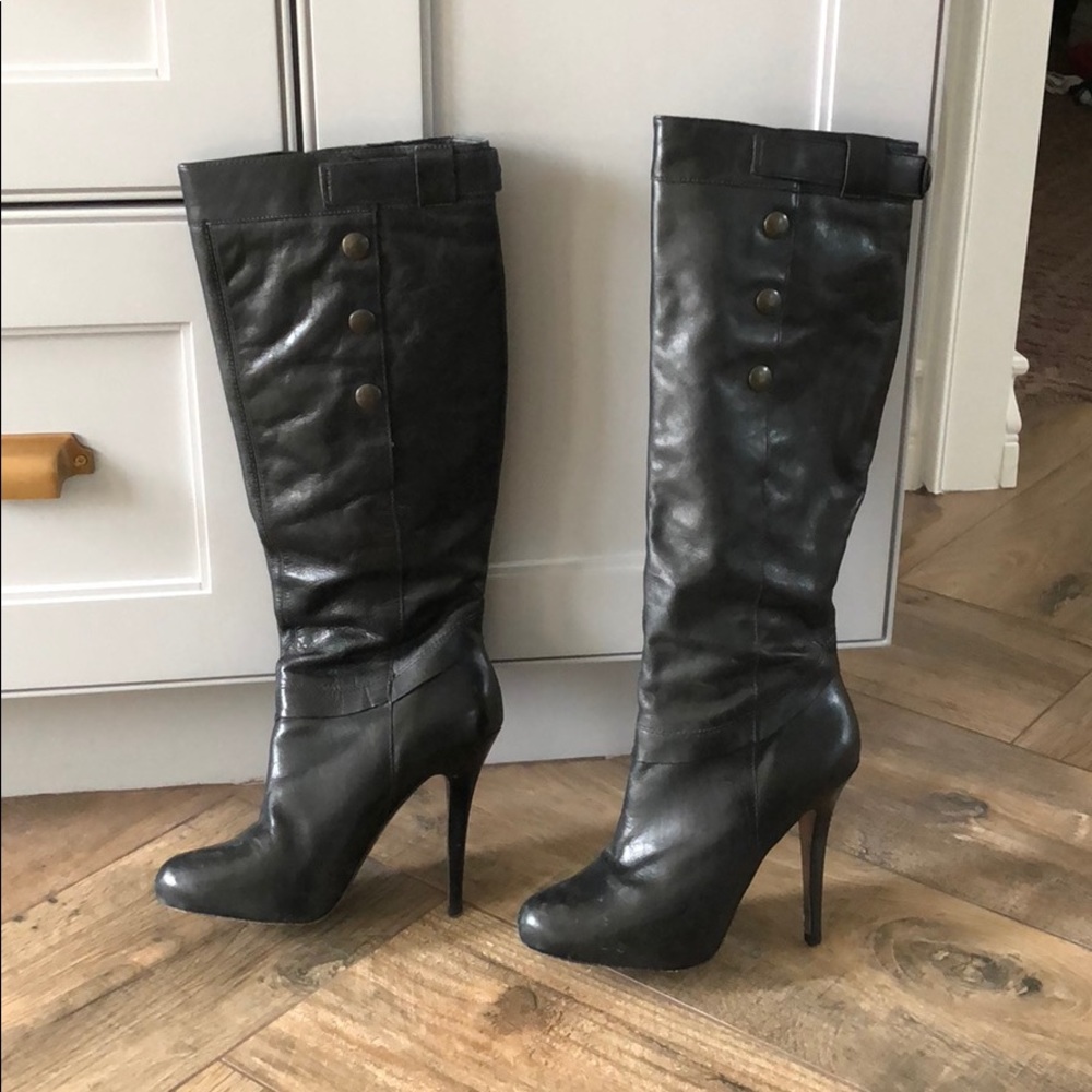 Steve Madden platform high heeled boots.